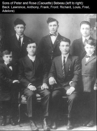 025a Bebeau brothers - Back-Lawrence, Anthony, Frank, Front-Richard, Louis, Fred, Adlore