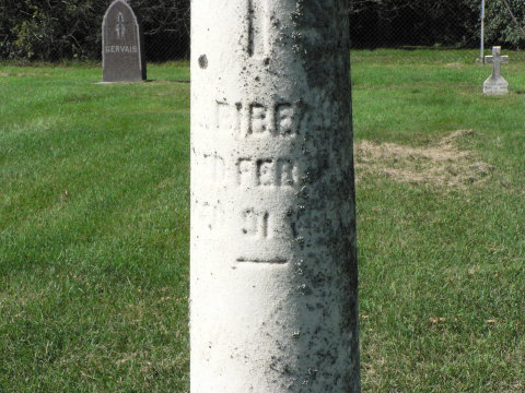 P1030884 Louis Bibeau marker, dFeb 1891, St Johns Cemetery, Little Canada, MN