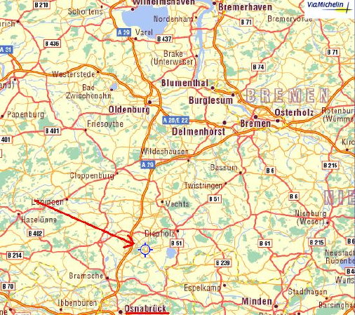 001 Map of Germany showing approximate location where  plane went down