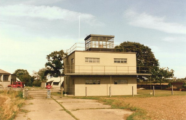 110 Jane by the control tower, 100th Bomb Group Memorial Museum, Thorpe Abbotts, UK - 1989