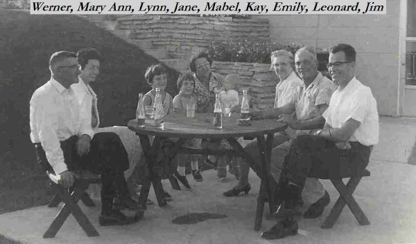 007 - 1963-64 - Werner Dahlheimer, Mary Ann D, Lynn D, Jane D, Mabel Bell, Kay D, Emily (Bebeau) D, Leonard B, Jim Bernidini