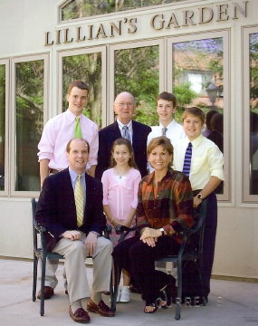 05 Lillians Garden 2005; Back- Bryan Hughes, Ray Hughes, Eric Hughes, Kevin Becher; Front- Mark Hughes, Alexa Becher, Mary Jo (Hughes) Becher