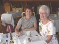 P1080713 Jane and Mary Ann at Auberge du Lac Pierre, Pointe du Lac