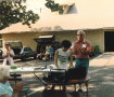 07d - Jane (Dahlheimer) Heinrich and her father, Howard Dahlheimer giving presentation on Dahlheimer history