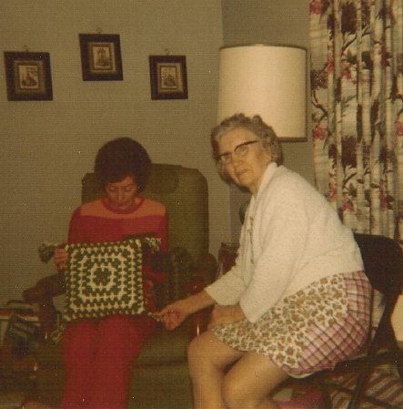 054-008d Mary Ann and Emily Dahlheimer - Xmas Eve, about 1970